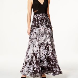Xscape Black & White Illusion Formal Chiffon Dress